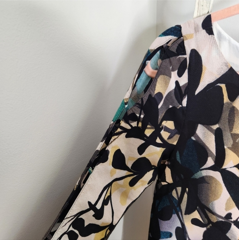 Anthropologie Maeve Dress womens small shaded garden 3/4 sleeve shift floral - Picture 5 of 6